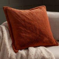 Furn Kallu Reversible Faux Fur Cushion in Burnt Orange | Size: 55 cm x 55 cm