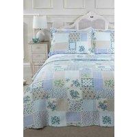 Emma Barclay Cotswold Pathwork Bedspread in Blue | Size: Double