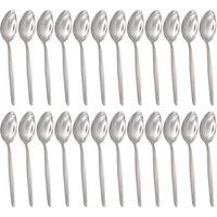 Argon Tableware Economy Silver Dessert Spoons - 24x Durable Rust Resistant Flatware