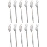 Argon Tableware Economy Silver Dinner Forks - 12x Durable Rust Resistant Flatware