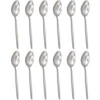 Argon Tableware Economy Silver Dessert Spoons - 12x Durable Rust Resistant Flatware