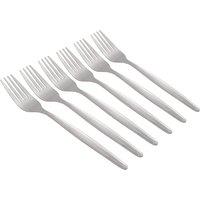 Argon Tableware Economy Silver Dinner Forks - 6x Durable Rust Resistant Flatware