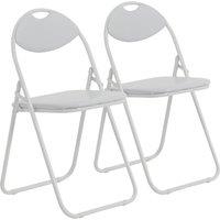 Harbour Housewares Padded Folding Chairs 44cm Pack of 2 in White
