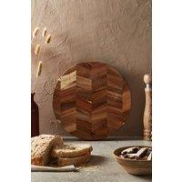 Barbary & Oak BO847023 Chevron Round Chopping Board Acacia Wood in Brown