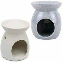 BARGAINS-GALORE Set Of 2 Wax Melt Burner Ceramic Essential Oil Burners Decor Pattern