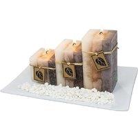 BARGAINS-GALORE 3 Scented Aromatic Wax Candles Glass Plate Candle Set Vanilla Orchid