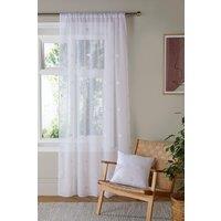 Appletree 'Polka Dot' Tufted Voile Panel in White | Size: 140 cm width x 183 cm drop