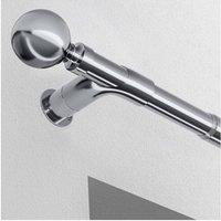 New Edge Blinds 28mm Room Darkening Corner Bracket for Curtain Poles in Metallic Silver | Size: 1
