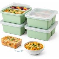 Keplin 4 Pack Silicone Soup Freezer Tray with Lid, BPA-Free, Dishwasher Safe in Green