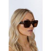 SVNX Bold Square Sunglasses in Leopard Brown