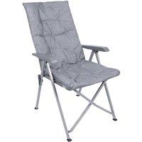 Harbour Housewares High Back Padded Reclining Camping Chair in Grey