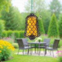 Pest Reach Outdoor Wasp & Fly Trap Lantern with Sticky Pads, H21cm in Black