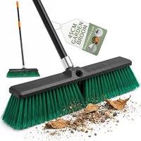 Pelle & Sol Heavy Duty Outdoor Garden Broom with Stiff Bristles - 45/60cm in Dark Green | Size: 140 cm x 60 cm