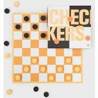 Suck UK BOXO Checkers Board Game Set with Wooden Pieces