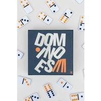 Suck UK BOXO Dominoes Game Set - Travel Friendly Tile Game in White