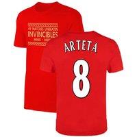 Arsenal FC Junior The Invincibles 49 Unbeaten T-Shirt - Arteta 8 in Red | Size: Large