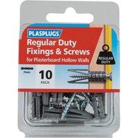PLASPLUGS Regular-duty Fixings & Screws Pack Of 10