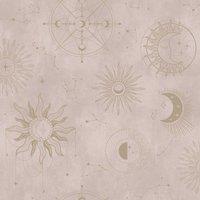 Holden Dcor Cosmic Wallpaper in Pale Pink