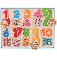 Bigjigs Toys Number & Colour Matching Puzzle - Educational Jigsaws