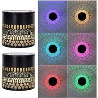 Obasyhig Solar powered openwork cylindrical projector lampStyle 1