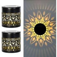 Obasyhig Solar powered openwork cylindrical projector lampStyle 2 in Black