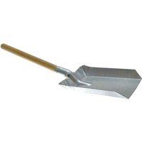 Nordara Metal Coal Shovel Wooden Handle Fireside Dustpan Fireplace Tools in Silver