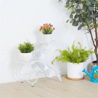 Nordara 2Pcs White Metal Plant Stand Rustproof Round Flower Pot Holder