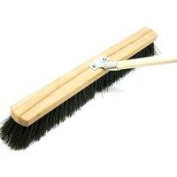 SPETLEK 32 Inch Heavy Duty Soft Broom Head with Handle Outdoor in Black