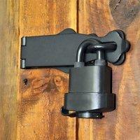 SPETLEK Heavy Duty Hasp & Staple Padlock for Shed Cabinet Black