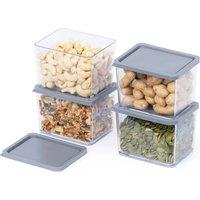 Nordara 4x 370ML Stackable Airtight Food Storage Containers With Lids in Clear