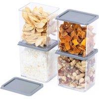 Nordara 4x 615ML Stackable Airtight Food Storage Containers With Lids in Clear