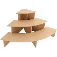 SPETLEK Corner Counter Display Stand Table for Craft Fair Shop Stall in Brown