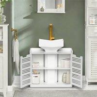 SPETLEK White Bathroom Sink Cabinet Under Basin Unit Cupboard Storage