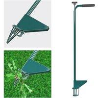 SPETLEK Steel Claw Weed Puller Tool Long Handle for Lawn Weeding in Green