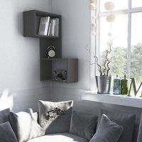Decortie Part' 3-Tier Wall Mounted Corner Shelf Organizer 82cm in Dark Grey | Size: 1 Pack