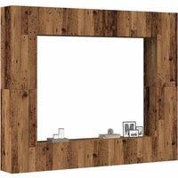 Berkfield Home Wall Mounted TV cabinets 8 pcs Old Wood Engineered Wood in Brown