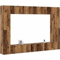 Berkfield Home Wall Mounted TV cabinets 8 pcs Old Wood Engineered Wood in Brown
