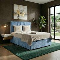 DS Living Vesper Sky Blue Ottoman Bed in Light Blue | Size: Single
