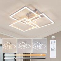 Pheashine White Square LED Ceiling Light, 40W Dimmable with Remote, 3000-6500K