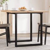 Berkfield Home Dining Table O-Frame 80x80x75.5 cm Solid Wood Pine & Steel in Brown