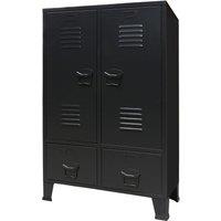 Berkfield Home Wardrobe Metal Industrial Style 67x35x107 cm Black | Size: 67 x 35 x 107 cm