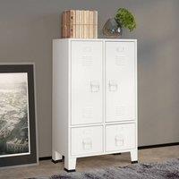 Berkfield Home Industrial Wardrobe White 67x35x107 cm Steel | Size: 67 x 35 x 107 cm