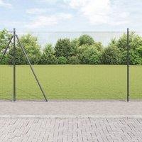 Berkfield Home Fence Post Set Set of 2 Grey Metal 25 x 1.5 m Tough