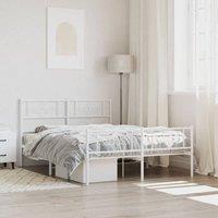 Berkfield Home Metal Bed Frame with Headboard & Footboard White 5FT King Size