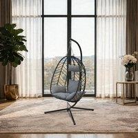 GAVENO CAVAILIA Swing Hanging Egg Chair Outdoor Garden & indoor in Black