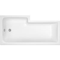 Balterley Modern L Shape Right Hand Shower Bath Tub with Leg Set, 1600mm - White
