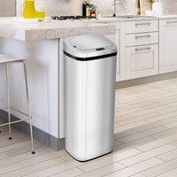 HOMCOM 50L Infrared Touchless Automatic Motion Sensor Dustbin in Silver