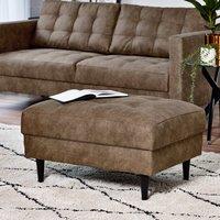 FurnitureboxUK Jade Modern Faux Leather Footstool in Brown