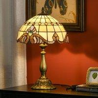 HOMCOM Decorative Stained Glass Table Lamp Handmade Bedside Lamp