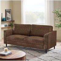FurnitureboxUK Logan Brown Faux Leather 3 Seater Sofa